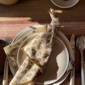 Serviette Bloom Lin/Ocre | Jolies Trouvailles